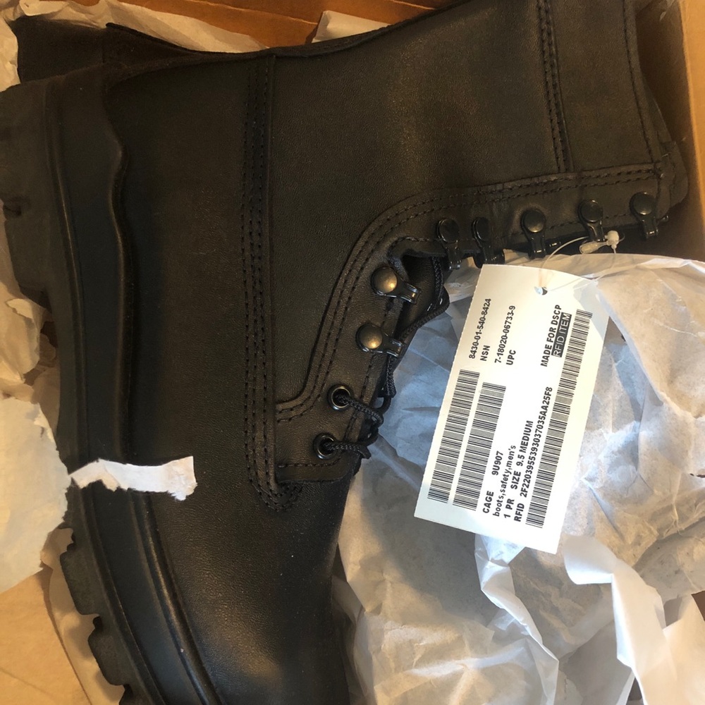 Bates steel toed black combat boots
